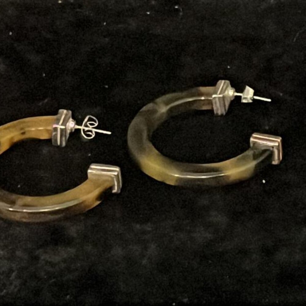 Tortoise Shell Color With Square Silver Tone Tip … - image 2